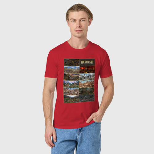 Мужская футболка хлопок Герои 3 - замки, цвет красный - фото 3