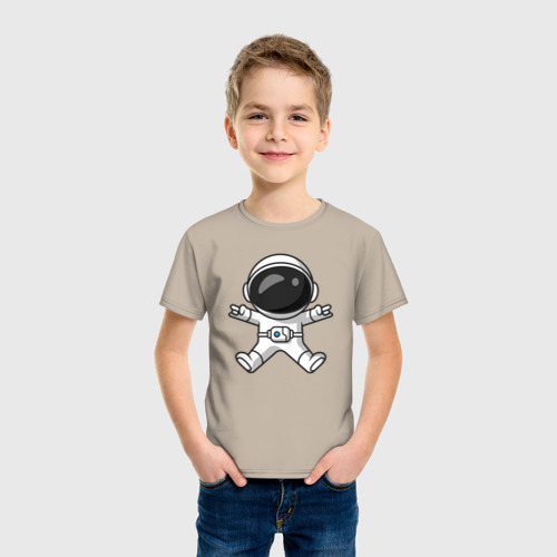 Детская футболка хлопок с принтом Spaceman rock, фото на моделе #1