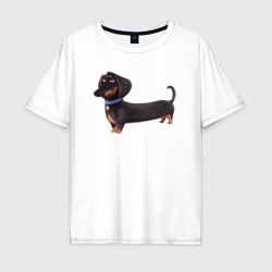 Мужская футболка хлопок Oversize Мультяшная собака такса 