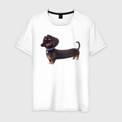 Мультяшная собака такса  – Мужская футболка хлопок с принтом купить со скидкой в -20%