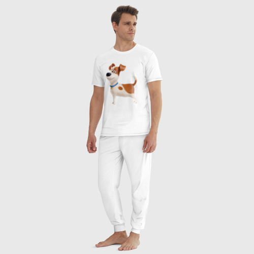 Мужская пижама хлопок Пес Макс, цвет белый - фото 5