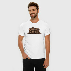 Мужская футболка хлопок Slim Мультяшные бобры - фото 2