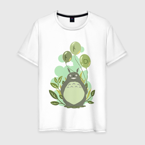 Мужская футболка хлопок Green Totoro, цвет белый