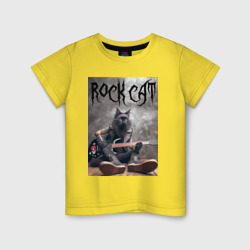 Детская футболка хлопок Rock cat - ai art