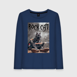 Женский лонгслив хлопок Rock cat - ai art