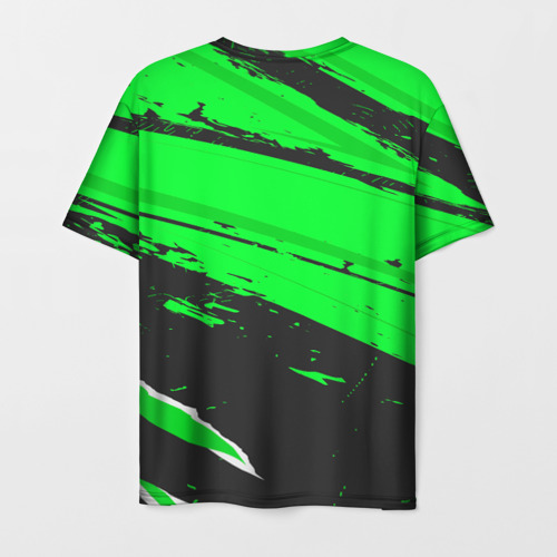 Мужская футболка 3D с принтом Roma sport green, вид сзади #1
