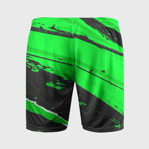 Мужские шорты спортивные с принтом Roma sport green, вид сзади #1