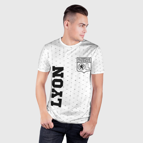 Мужская футболка 3D Slim Lyon sport на светлом фоне вертикально, цвет 3D печать - фото 3