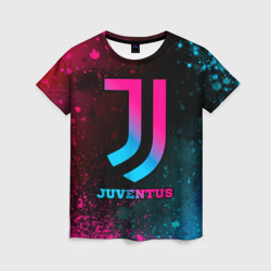 Женская футболка 3D Juventus - neon gradient