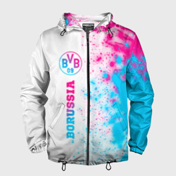 Мужская ветровка 3D Borussia neon gradient style по-вертикали