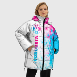 Женская зимняя куртка Oversize Borussia neon gradient style по-вертикали - фото 2