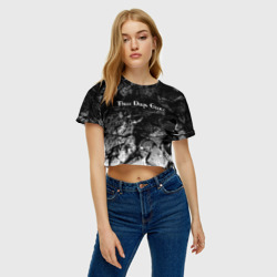 Женская футболка Crop-top 3D Three Days Grace black graphite - фото 2