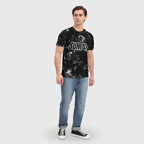 Мужская футболка 3D Sum41 black ice, цвет 3D печать - фото 5