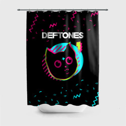 Штора 3D для ванной Deftones - rock star cat