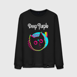 Мужской свитшот хлопок Deep Purple rock star cat