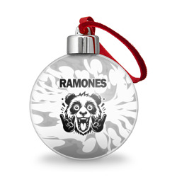 Ёлочный шар Ramones рок панда на светлом фоне