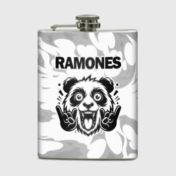 Фляга Ramones рок панда на светлом фоне