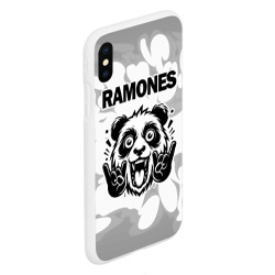 Чехол для iPhone XS Max матовый Ramones рок панда на светлом фоне - фото 2