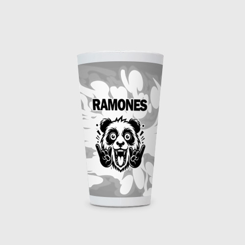 Кружка Латте Ramones рок панда на светлом фоне - фото 2