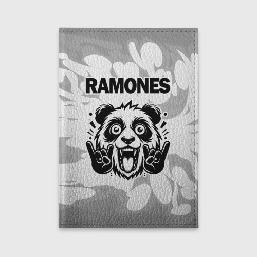 Обложка для автодокументов Ramones рок панда на светлом фоне