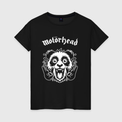Женская футболка хлопок Motorhead rock panda