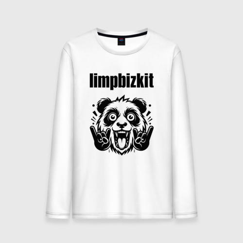 Мужской лонгслив хлопок Limp Bizkit - rock panda, цвет белый