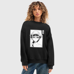 Женский свитшот oversize без начеса хлопок Мао Мао Монолог фармацевта - фото 2