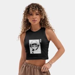 Женская укороченная майка-топ хлопок Мао Мао Монолог фармацевта - фото 2