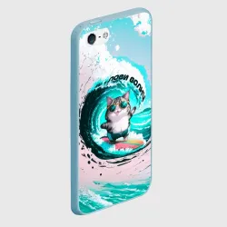 Чехол для iPhone 5/5S матовый Кот серфер лови волну - фото 2