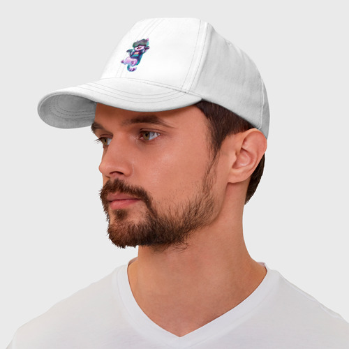 Бейсболка Кот-геймер в  VR-шлеме, цвет белый - фото 3