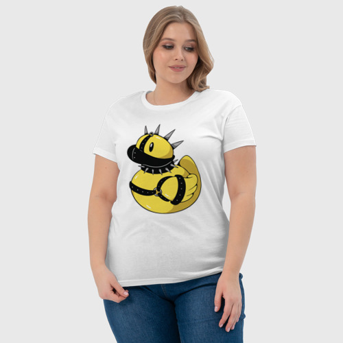 Женская футболка хлопок с принтом Резиновый утенок в стиле панк, фото #4