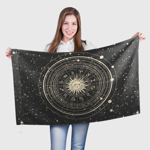 Флаг 3D Знаки зодиака в космосе