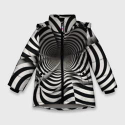 Монохромнаятайна – Зимняя куртка для девочек 3D с принтом купить