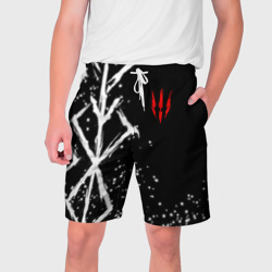 Ведьмак - белые руны – Мужские шорты 3D с принтом купить