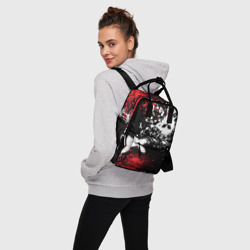 Женский рюкзак 3D Митсубиси на фоне граффити и брызг красок - фото 2