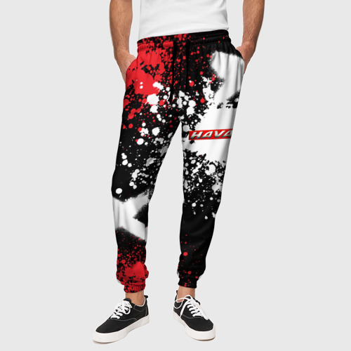 Мужские брюки 3D Хавал на фоне граффити и брызг красок, цвет 3D печать - фото 4
