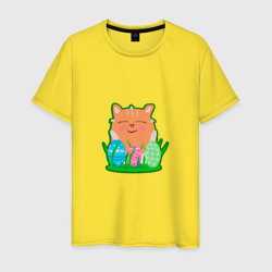 Мужская футболка хлопок Пасхальный котик