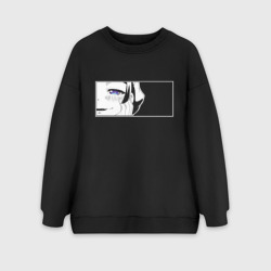 Женский свитшот oversize без начеса хлопок Взгляд Мао Мао