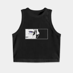 Женская укороченная майка-топ хлопок Взгляд Мао Мао