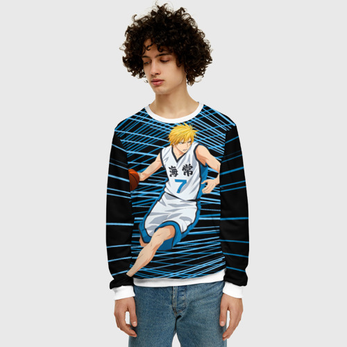 Мужской свитшот 3D Рёта Кисэ из Баскетбола Куроко, цвет белый - фото 3