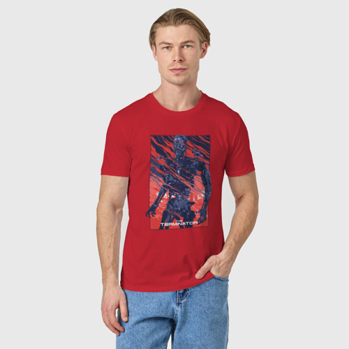 Мужская футболка хлопок с принтом The terminator арт, фото на моделе #1