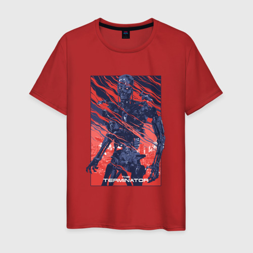 Мужская футболка хлопок с принтом The terminator арт, вид спереди #2