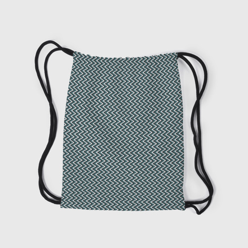 Рюкзак-мешок 3D Треугольные полосы бело-бирюзовый - фото 7