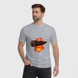 Мужская футболка хлопок Кальцифер ходячий замок - фото 2