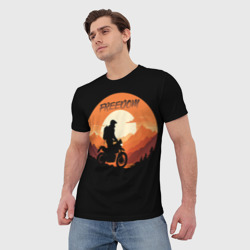 Мужская футболка 3D Мотоцикл - это свобода - фото 2