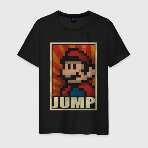 Мужская футболка хлопок Jump Mario, цвет черный