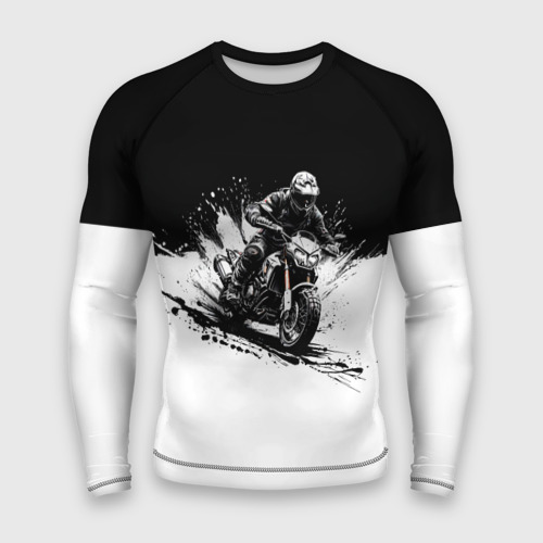 Мужской рашгард 3D Scrambler Black'n'White, цвет 3D печать