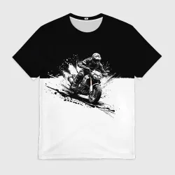 Мужская футболка 3D Scrambler Black'n'White