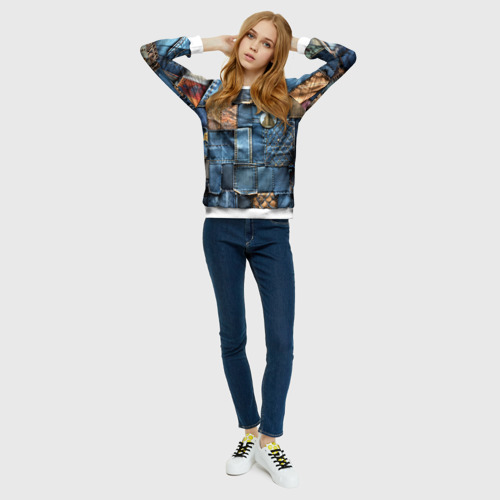 Женский свитшот 3D Значок архитектора на джинсах, цвет 3D печать - фото 5