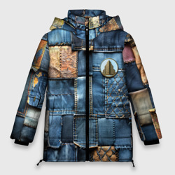 Женская зимняя куртка Oversize Значок архитектора на джинсах
